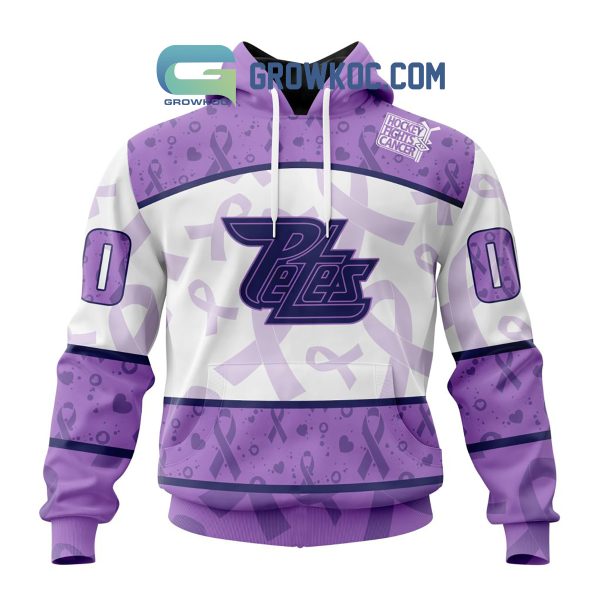 Peterborough Petes Lavender Fight Cancer Personalized Hoodie Shirts