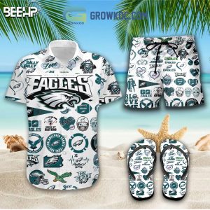 Philadelphia Eagles Hawaiian Shirts And Shorts With Flip Flop