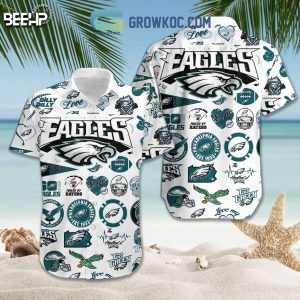 Philadelphia Eagles Hawaiian Shirts And Shorts With Flip Flop