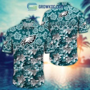 Philadelphia Eagles Hibiscus Summer Flower Hawaiian Shirt