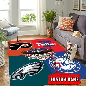 Philadelphia Flyers 76ers Phillies Eagles Proud Of State Personalized Fleece Blanket Quilt