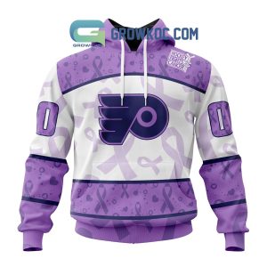 Philadelphia Flyers Lavender Fight Cancer Personalized Hoodie Shirts