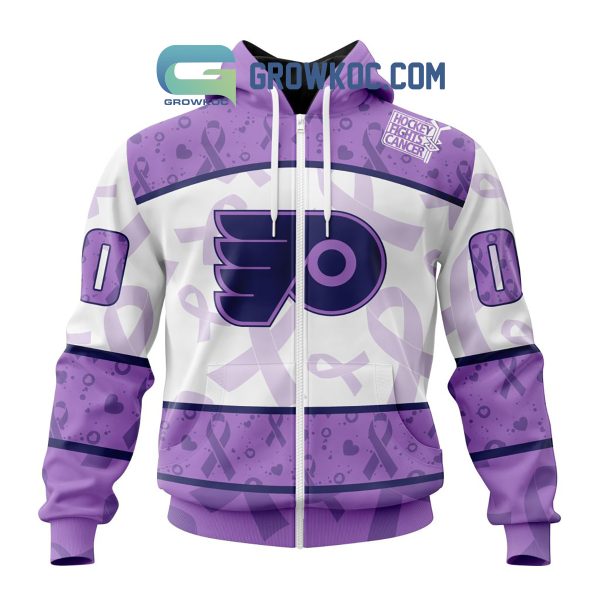 Philadelphia Flyers Lavender Fight Cancer Personalized Hoodie Shirts