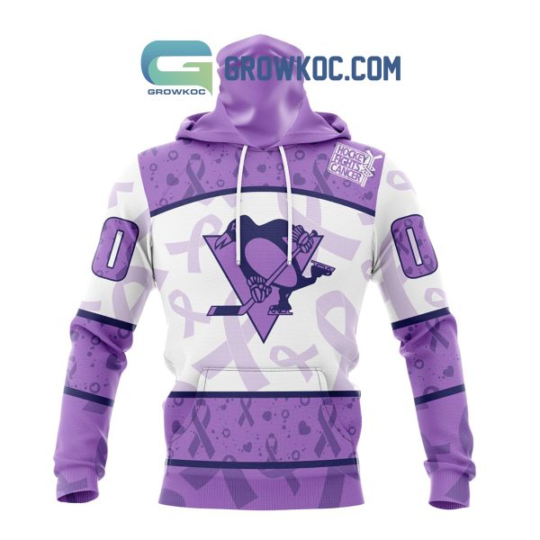 Pittsburgh Penguins Lavender Fight Cancer Personalized Hoodie Shirts