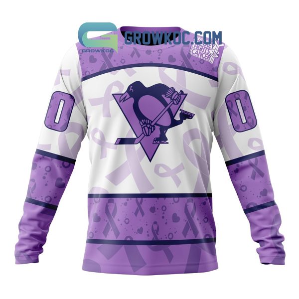 Pittsburgh Penguins Lavender Fight Cancer Personalized Hoodie Shirts