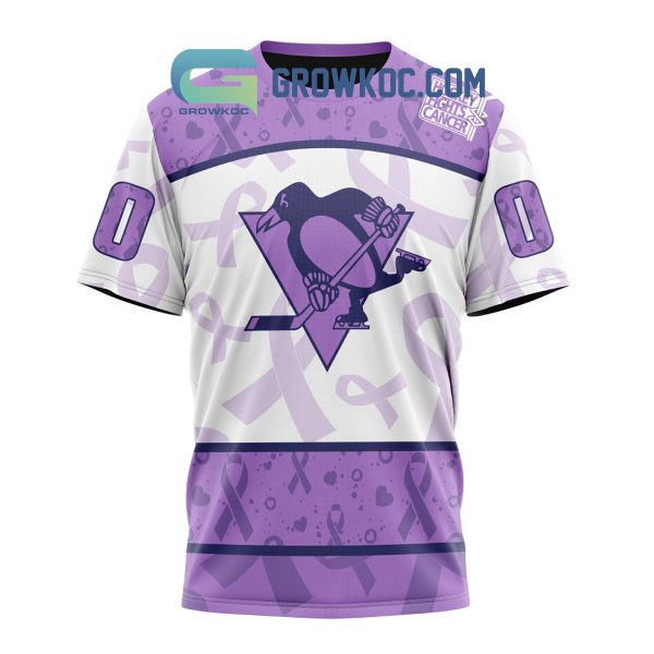 Pittsburgh Penguins Lavender Fight Cancer Personalized Hoodie Shirts