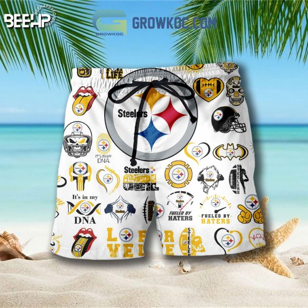 Pittsburgh Steelers Hawaiian Shirts And Shorts With Flip Flop