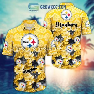 Pittsburgh Steelers Hibiscus Summer Flower Hawaiian Shirt