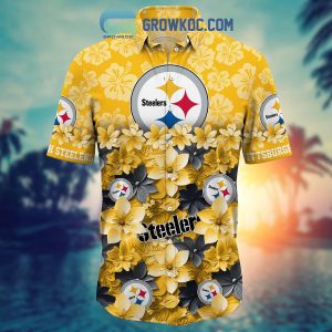 Pittsburgh Steelers Hibiscus Summer Flower Hawaiian Shirt
