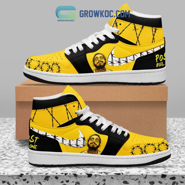 Post Malone Sunflower Song Artist Air Jordan 1 Shoes White Lace