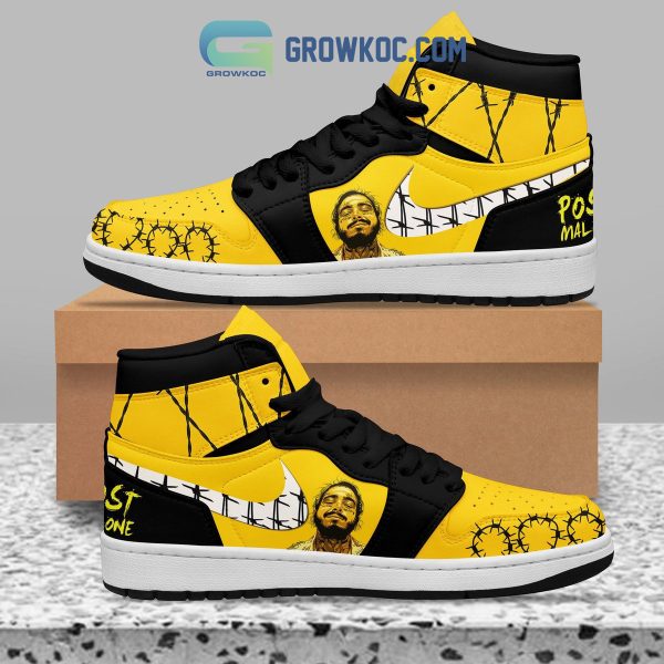 Post Malone Sunflower Song Artist Black Lace Air Jordan 1 Shoes