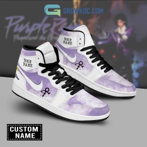 Prince Hazel Purple Personalized Fan Black Version Air Jordan 1 Shoes