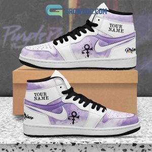 Prince Hazel Purple Personalized Fan Black Version Air Jordan 1 Shoes