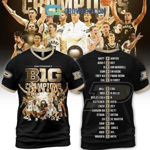 Purdue Boilermakers Basketball Big 10 Champions Black Hoodie Shirts