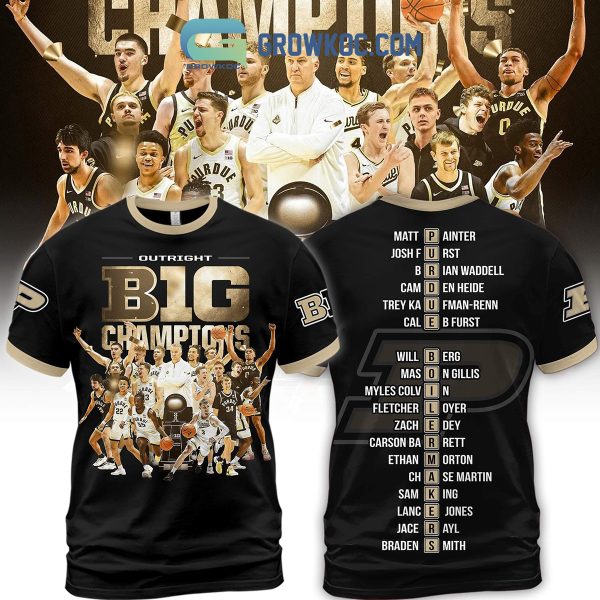 Purdue Boilermakers Basketball Big 10 Champions Black Hoodie Shirts