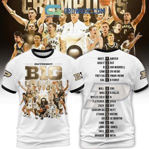Purdue Boilermakers Basketball Big 10 Champions White Hoodie Shirts