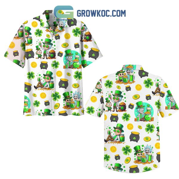 Rick And Morty St.Patrick’s Day Shamrock Hawaiian Shirt