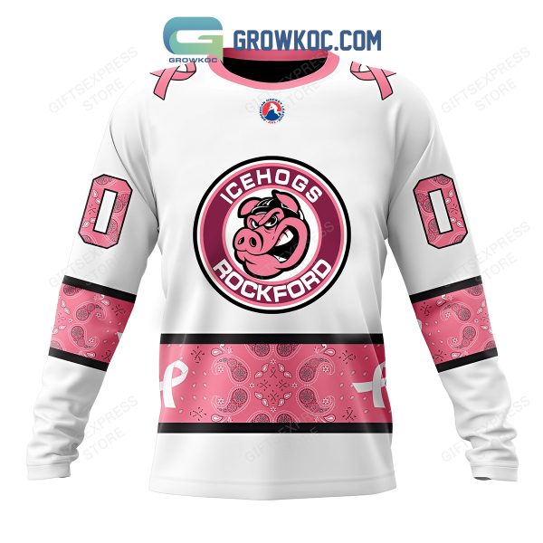 Rockford IceHogs Breast Cancer Personalized Hoodie Shirts