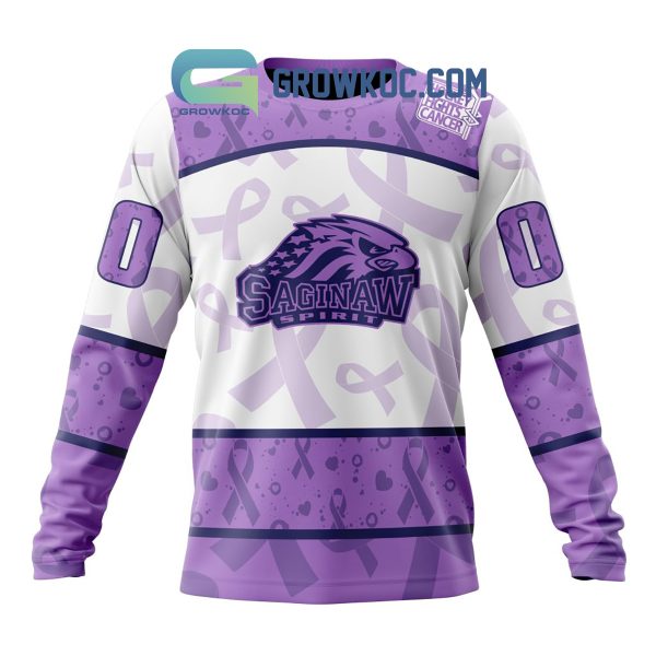 Saginaw Spirit Lavender Fight Cancer Personalized Hoodie Shirts