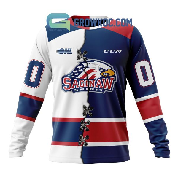 Saginaw Spirit Mix Home And Away Jersey Personalized Hoodie Shirt