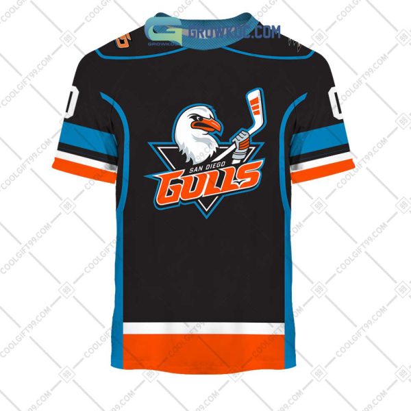 San Diego Gulls AHL Color Home Jersey Personalized Hoodie T Shirt