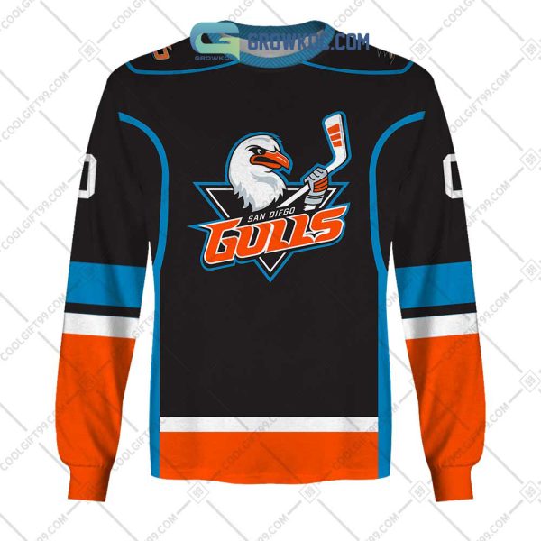 San Diego Gulls AHL Color Home Jersey Personalized Hoodie T Shirt