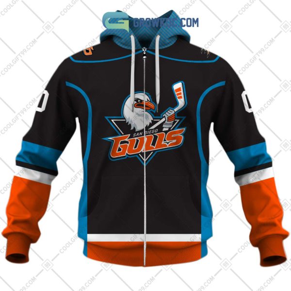 San Diego Gulls AHL Color Home Jersey Personalized Hoodie T Shirt