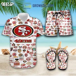 San Francisco 49ers Hawaiian Shirts And Shorts With Flip Flop