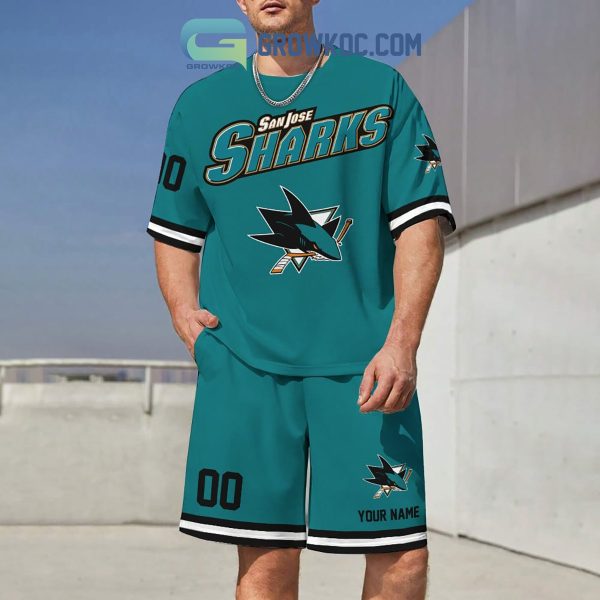 San Jose Sharks Fan Personalized T-Shirt And Short Pants