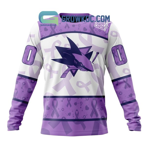 San Jose Sharks Lavender Fight Cancer Personalized Hoodie Shirts