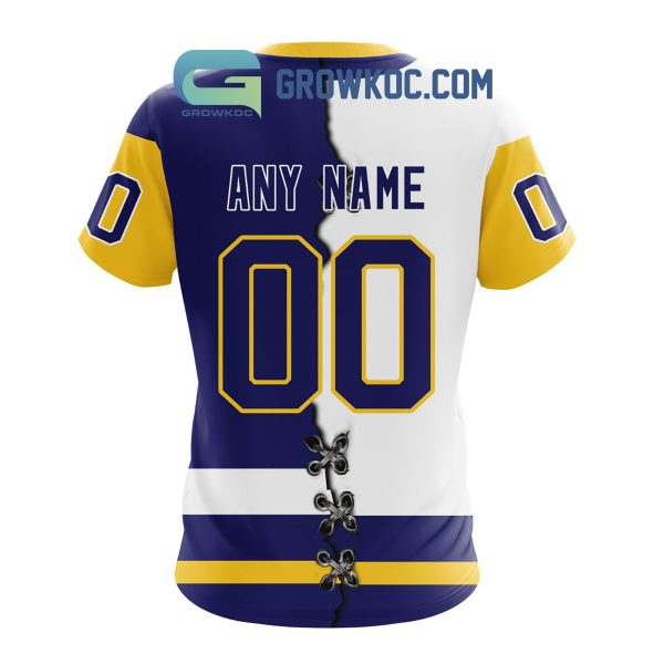 Saskatoon Blades Mix Home And Away Jersey Personalized Hoodie Shirt