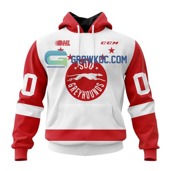 Sault Ste. Marie Greyhounds Away Jersey Personalized Hoodie Shirt