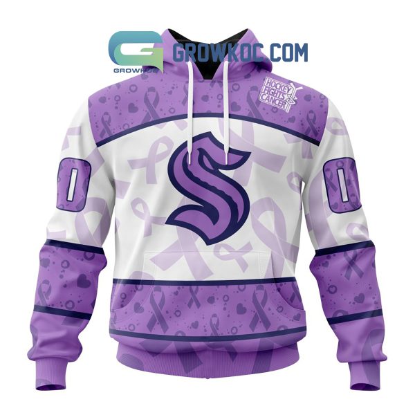 Seattle Kraken Lavender Fight Cancer Personalized Hoodie Shirts