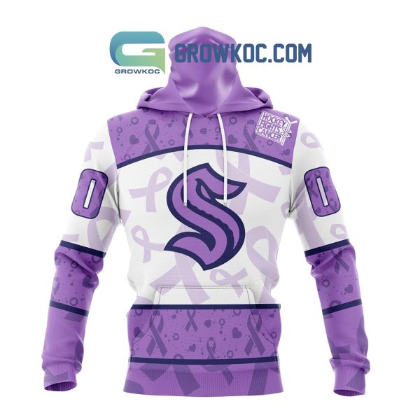 Seattle Kraken Lavender Fight Cancer Personalized Hoodie Shirts