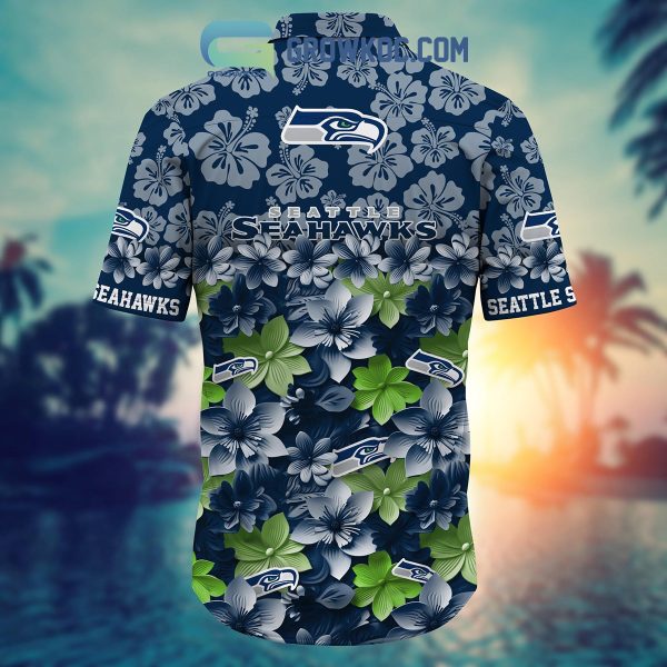 Seattle Seahawks Hibiscus Summer Flower Hawaiian Shirt