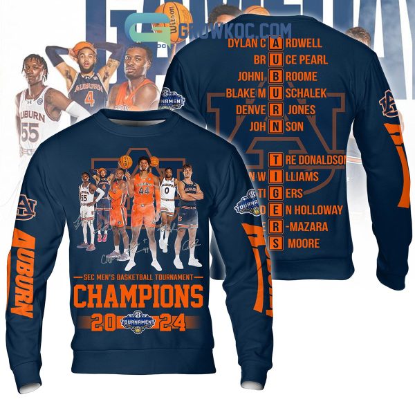 Sec Men’s Basketball Champions 2024 Auburn Tigers Let’s Go Tigers Navy Design Hoodie T Shirt