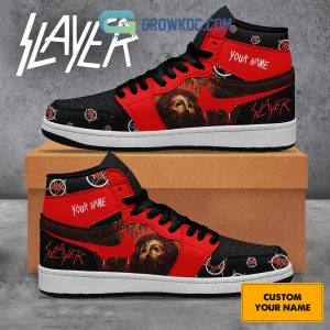 Slayer Rock Band Of The Devil Personalized Air Jordan 1 Shoes Black Design