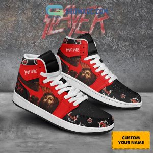 Slayer Rock Band Of The Devil White Version Personalized Air Jordan 1 Shoes