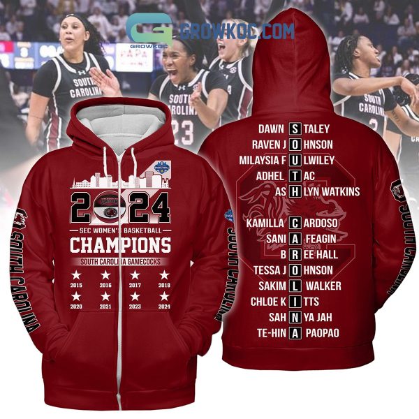 South Carolina Gamecocks 2024 SEC Champions Back 2 back Red Design Hoodie Shirts