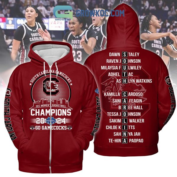 South Carolina Gamecocks 2024 SEC Champions Go Gamecocks Red Design Hoodie Shirts