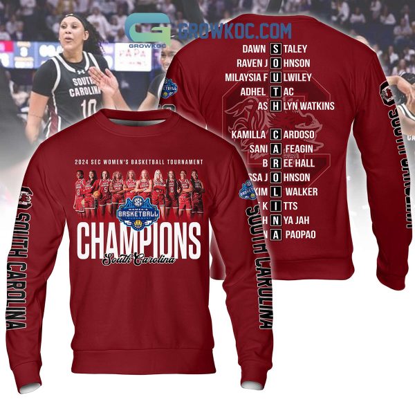 South Carolina Gamecocks 2024 SEC Women’s Basketball Champions Red Design Hoodie Shirts