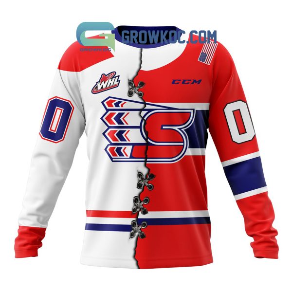 Spokane Chiefs Mix Home And Away Jersey Personalized Hoodie Shirt