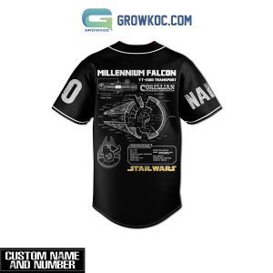 Star Wars Millenium Falcon Personalized Baseball Jersey