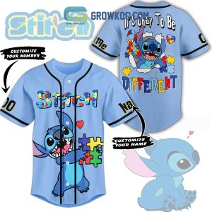 Stitch It’s Okay To Be Different Autism Awareness Personalized Baseball Jersey