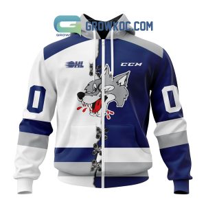 Sudbury Wolves Mix Home And Away Jersey Personalized Hoodie Shirt