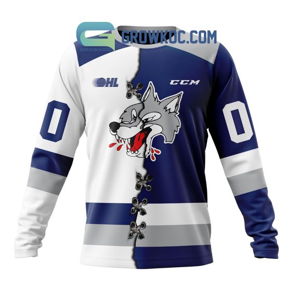 Sudbury Wolves Mix Home And Away Jersey Personalized Hoodie Shirt