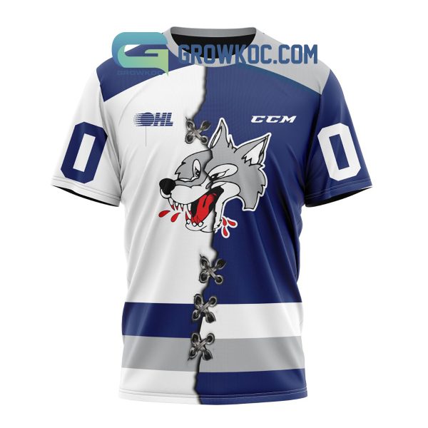 Sudbury Wolves Mix Home And Away Jersey Personalized Hoodie Shirt