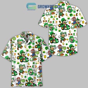 Super Mario Stay Lucky Shamrocks Happy St. Patrick’s Day Hawaiian Shirt