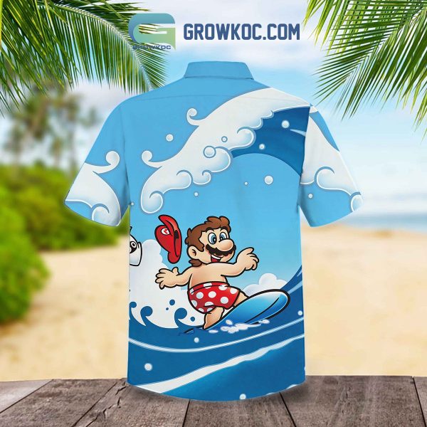 Super Mario Surfing Ocean Wave Hawaiian Shirt