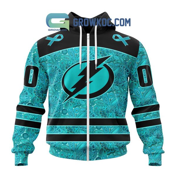 Tampa Bay Lightning Fight Ovarian Cancer Personalized Hoodie Shirts